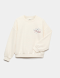 Cotton Rich Diamante Graphic Sweatshirt (6-16 Yrs)