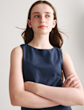 Cotton Blend Drop Waist Gingham Dress (6-16 Yrs)