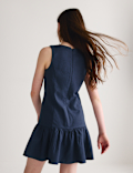 Cotton Blend Drop Waist Gingham Dress (6-16 Yrs)