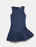 Cotton Blend Drop Waist Gingham Dress (6-16 Yrs)