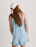 Pure Cotton Ruffle Hem Print Playsuit (6-16 Yrs)