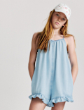 Pure Cotton Ruffle Hem Print Playsuit (6-16 Yrs)