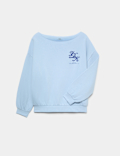 Cotton Rich Slouchy IDK Slogan Sweatshirt (6-16 Yrs)
