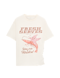 Pure Cotton Starfish Graphic T-Shirt (6-16 Yrs)