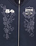 Funnel Neck Embroidered Zip Through Sweatshirt (6-16 Yrs)