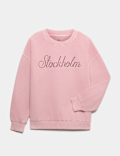 Cotton Rich Diamant&eacute; Slogan Sweatshirt (6-16 Yrs)