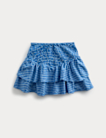 Cotton Rich Check Shirred Ra-ra Skort (6-16 Yrs)