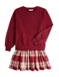 Sweatshirt & Checked Skirt Set (6-16 Yrs)
