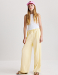 Wide Leg Trousers with Linen (6-16 Yrs)