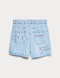 Denim Cross Stitch Bermuda Shorts (6-16 Yrs)