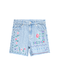 Denim Cross Stitch Bermuda Shorts (6-16 Yrs)