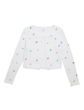 2pc Flower Embroidered Cardigan Set (6-16 Yrs)