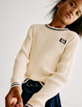 Pure Cotton Ribbed Jumper (6 - 16 yrs)