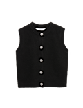 Button Through Knitted Vest (6-16 Yrs)