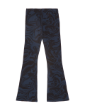 Cotton Rich Marble Print Flared Leggings