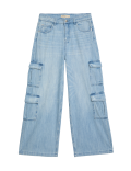 Denim Wide Leg Cargo Jeans (6-16 Yrs)