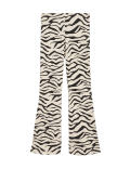 Cotton Rich Zebra Print Flared Leggings