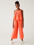 Pure Cotton Wide Leg Trousers