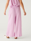 Pure Cotton Wide Leg Trousers