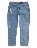 Mom Fit Denim Floral Jeans (6-16 Yrs)