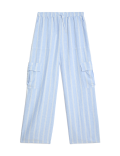 Linen Rich Wide Leg Cargo Trousers (6-16 Yrs)