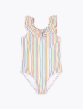 Striped Frill Swimsuit (6-16 Yrs)