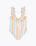 Striped Frill Swimsuit (6-16 Yrs)