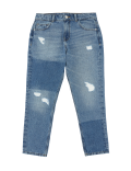 Mom Fit Denim Patchwork Jeans (6-16 Yrs)