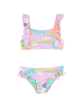 Palm Print Frill Bikini