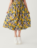 Pure Cotton Floral Midi Dress