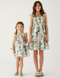 Pure Cotton Hawaiian Tiered Dress (6-16 Yrs)