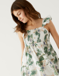 Pure Cotton Hawaiian Tiered Dress (6-16 Yrs)