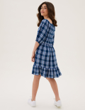 Checked Shirred Dress (6-16 Yrs)