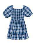 Checked Shirred Dress (6-16 Yrs)