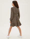Leopard Spot Print Shirred Dress (6-16 Yrs)