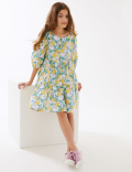 Pure Cotton Lemon Print Dress (6-16 Yrs)
