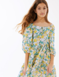Pure Cotton Lemon Print Dress (6-16 Yrs)
