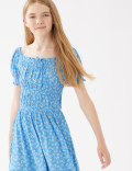 Floral Shirred Dress