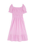 Cotton Rich Shirred Dress