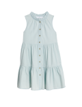 Pure Cotton Denim Tiered Dress (6-16 Yrs)