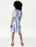 Patchwork Print Shirred Tiered Dress (6-16 Yrs)