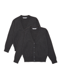 2pk Girls' Pure Cotton School Cardigan (3-18 Yrs)