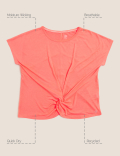 Knot Front Burnout Sports T-Shirt
