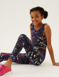 Leopard Print Sports Cropped Top (6-16 Yrs)