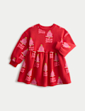 Cotton Rich Christmas Sweat Dress (2-8 Yrs)