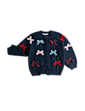 Bow Appliqué Cable Knit Cardigan (2-8 Yrs)