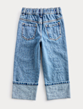Pure Cotton Denim Turn Up Jeans (2-10 Yrs)