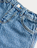 Pure Cotton Denim Turn Up Jeans (2-10 Yrs)