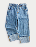 Pure Cotton Denim Turn Up Jeans (2-10 Yrs)