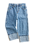 Pure Cotton Denim Turn Up Jeans (2-10 Yrs)